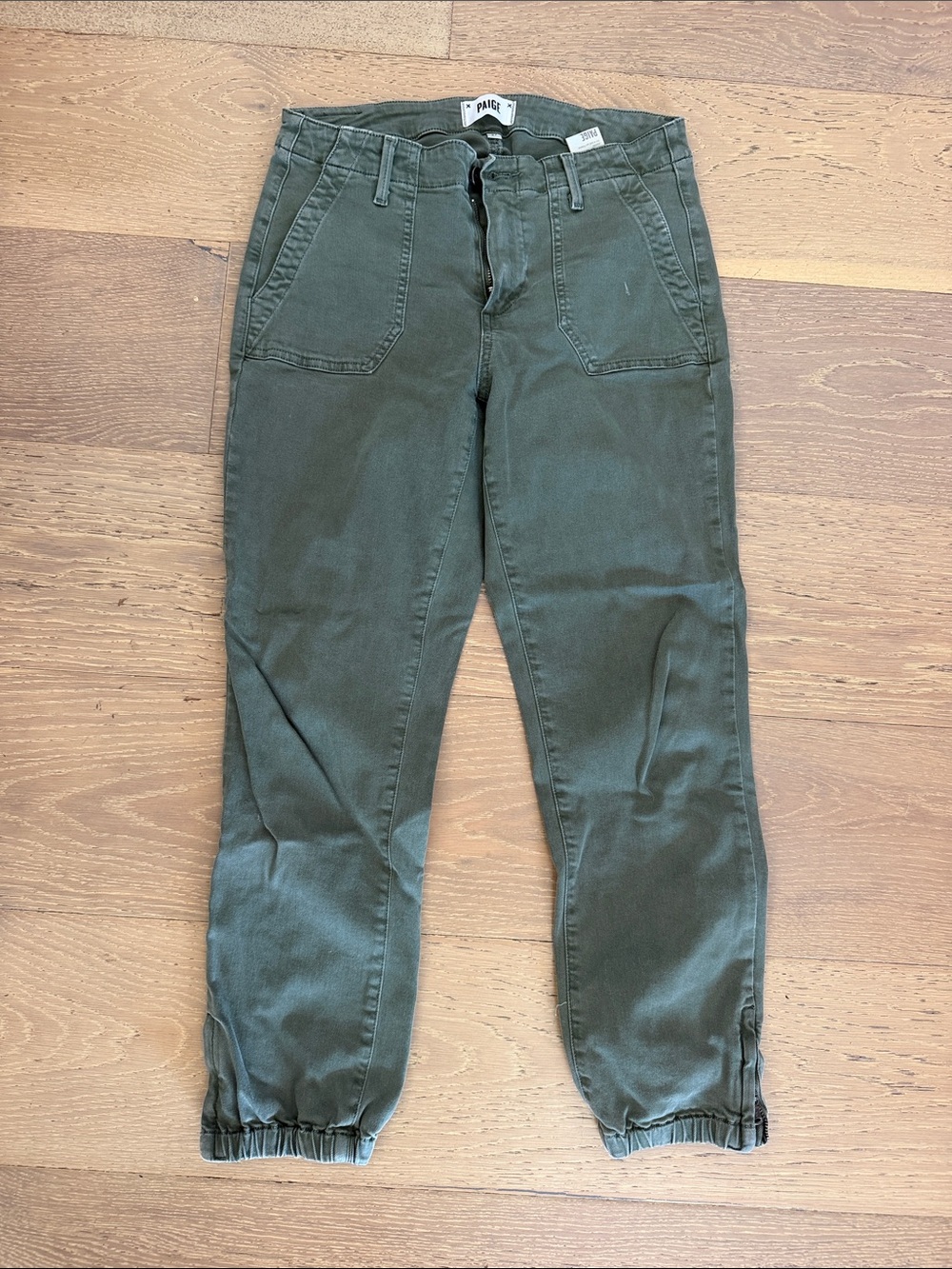 PAIGE Olive Utility Boyfriend Jeans